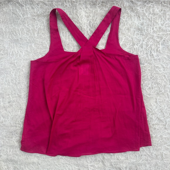 Chloé Fuchsia Silk Cross-Back Top – Size 38 (US 6) - Picture 4 of 4